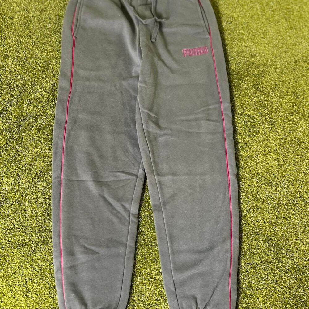 Puma Women's Grey and Green Joggers-tracksuits
